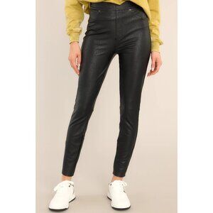 Spanx Womens Leather-Like Skinny Pants Noir Size S/P MSRP $148